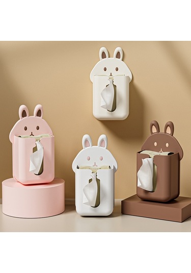 Sones Banyo Duvara Monte Mendil Kutusu Mutfak Karikatür Tavşan Yıkama Bezi Düzenleyici Beyaz