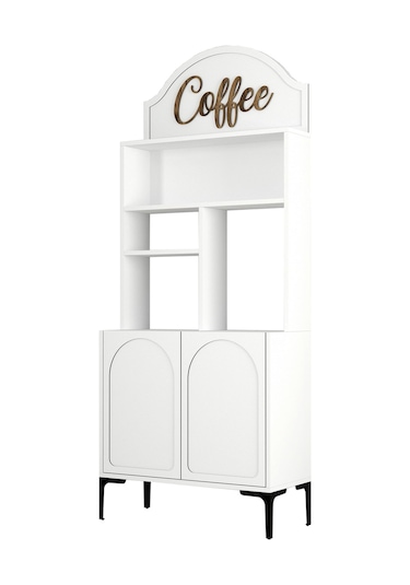 Lyon Kahve Köşesi 80cm - Beyaz / Siyah