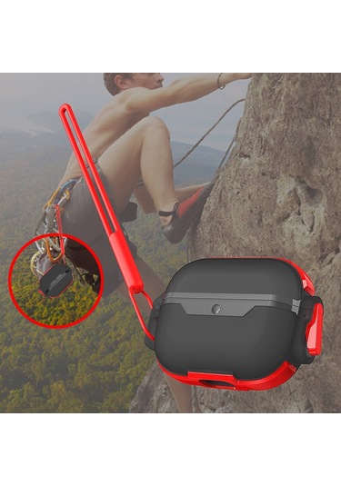 Noktaks Airpods 3. Nesil Uyumlu Kılıf Airbag 34 Darbelere Karşı Dayanıklı Kılıf Kırmızı