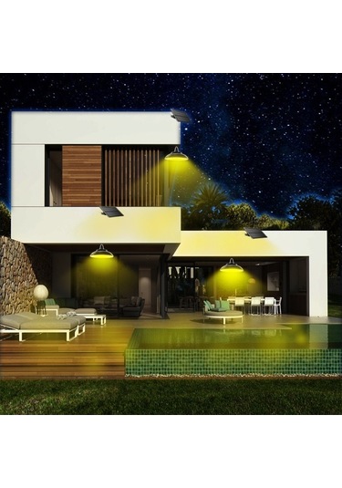 Tongxida 8w Güneş Enerjili Duvar Lambası, 48 Led, Pır Sensörlü, 2200mah Batarya, Bahçe/ev/depo Kullanımı, Siyah Siyah