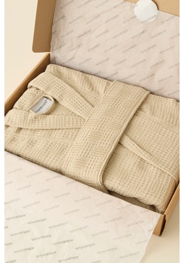 Kaşmir Home İris Waffle Bornoz Bej S-m Bej