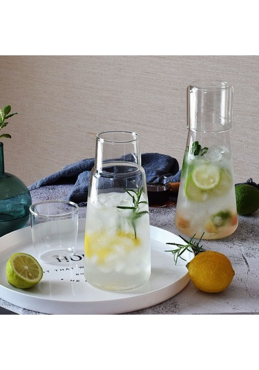 Springsun Yaz Serinletici 800ml Cam Buzlu Çaydanlık - Pratik Ve Dayanıklı Ev İçecek Seti Şeffaf