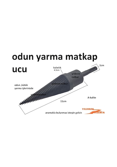 Odun Yarma Matkap Ucu Büyük Boy 4.5 Cm Kalın Sds Plus Yarma Kamas