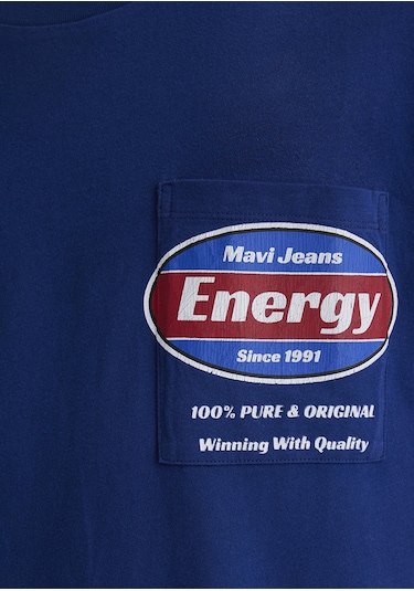 Mavi - Baskılı Mavi Tişört 0612607-70722 Mavi