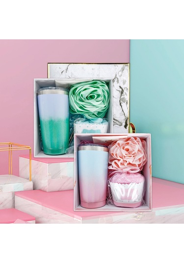 Tenfowee Termal Kahve Bardağı Seti: 20oz Kapaklı, Çorap, Banyo Topu Ve Straforlu Lüks Hediye Paketi