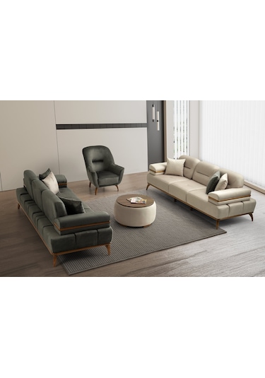 İnci Ahşap Ayaklı Berjer Yeşil