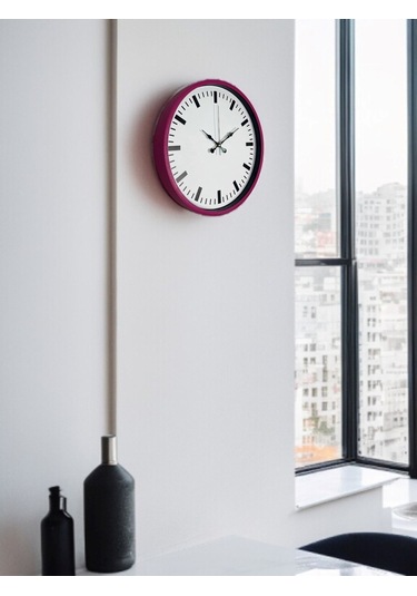 36 Cm Pembe Dekoratif Duvar Saati Çok Renkli 35580427