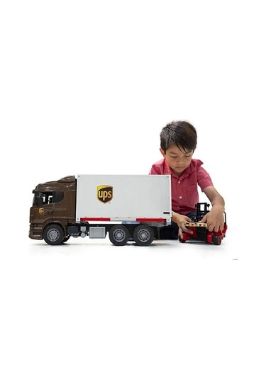 1:16 Super 560r Kontenyır Ups Lojistik Ve Forklift Model Araç Seti Çok Renkli
