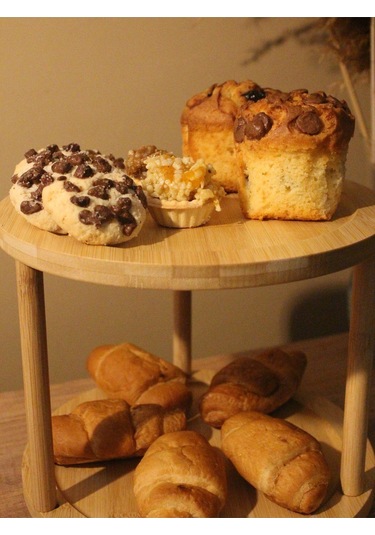 2 Katlı Bambu Döner Yuvarlak Sunumluk Diğer