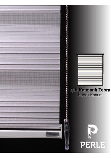 Br Perle Pliseli Kar Beyazı Rengi Zebra Perde Yüksek Kalite Alüminyum Kasa Kar Beyazı