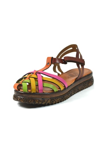 Bayrak Hakiki Deri Kahve Kız Çocuk Gladyatör Bodrum Sandalet Kahve Kahverengi