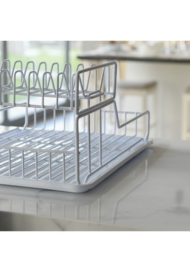 Ömür Boyu Paslanmaz İki Katlı Tabaklık Bulaşıklık BEYAZ TB2BEYAZ Beyaz