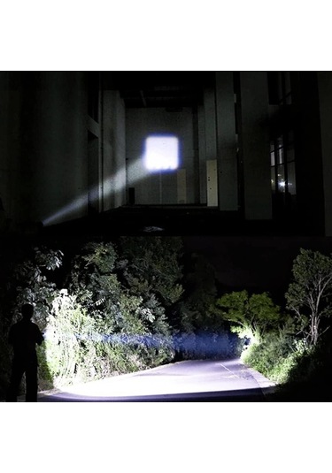 Single Sword Şarjlı Küçük Boy El Feneri - Kutulu Ve Kemere Takma Aparatlı Siyah