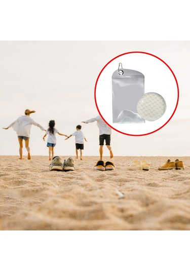 Suntek Kum Temizleme Torbası Fırçası Cilt Dostu Plaj Beyaz Beyaz