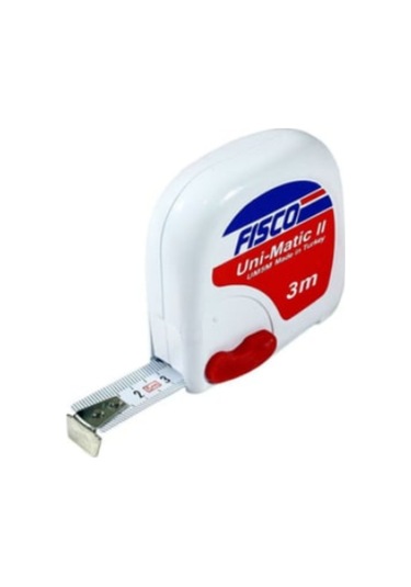 Fısco Uni-matic 3 Metre Çelik Şerit Metre Avuç İçi Rahatlığı Ve Kolay Kilitleme 55mm 3 M
