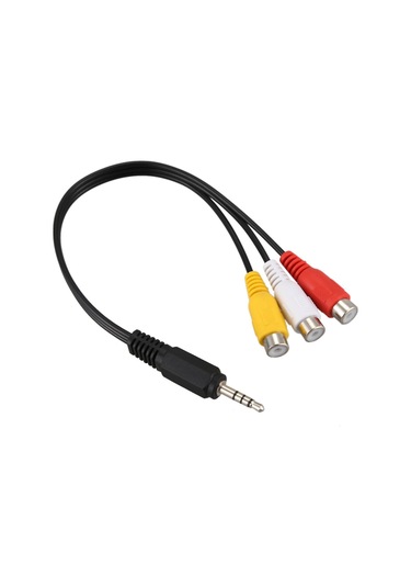 3,5 Mm Erkek Fiş 3 Rca Dişi Konnektör Ses Video Av Kablosu 22 Cm
