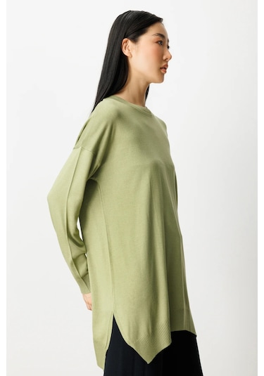 On Fashion On Salaş Verev Sıfır Yaka Tunik Bej