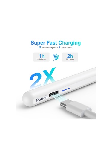 Bp16 Cep Telefonu / Tablet Evrensel Aktif Kapasitif Stylus Kalem Beyaz