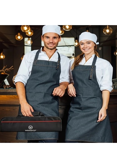 Fochsia 5 Gözlü Profesyonel Şef Bıçağı Kılıfı - Kırmızı - Mutfak Seyahat Kamp İçin Dayanıklı Bıçak Çantası Kırmızı