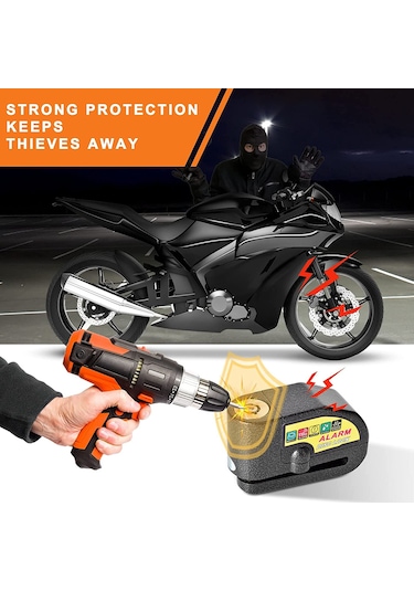 Motosiklet Disk Kilidi Alarmlı Motor Kilidi 110 Db Waterproof Yük