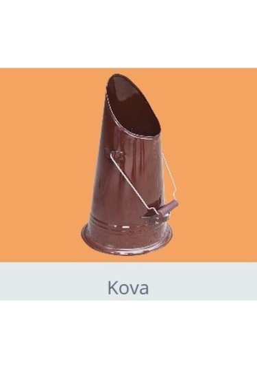Kahverengi -Emaye Kömür Dökme Kovası Kahverengi