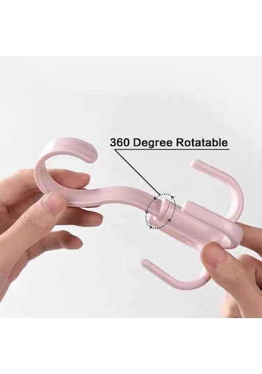 Pembe Jjyy 1 Adet Ev Çok Fonksiyonlu Döner Ayakkabı Raf Balkon Kurutma Rafı Kravat Bel Çantası Kanca Açık Ayakkabı Şapka Kurutma Raf Kanca Pembe