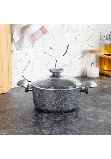 Pietra - 24 Cm Derin Granit Tencere Gri