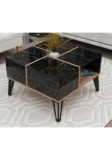 Orta Sehpa Nova Mermer Desen Meşe