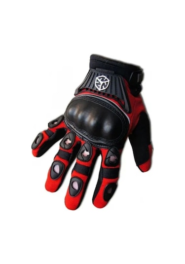 Scoyco Korumalı Neopren Kumaş Motosiklet Eldiveni Kırmızı - Siyah