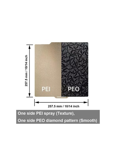 Leasetake Bambu-lab X1/x1c/x1e/p1p/p1s/a1 İçin 3d Yazıcı Peo Peı Yapı Plakası, 257x257mm Çift Taraflı Peo+peı Yaylı Çelik Plaka