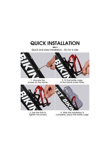 West Bıkıng Yp0704037 Bisiklet Şişe Kafesi Mtb Yol Bisikleti Vidalı Plastik Su Şişesi Tutucu Rafı - Siyah/kırmızı