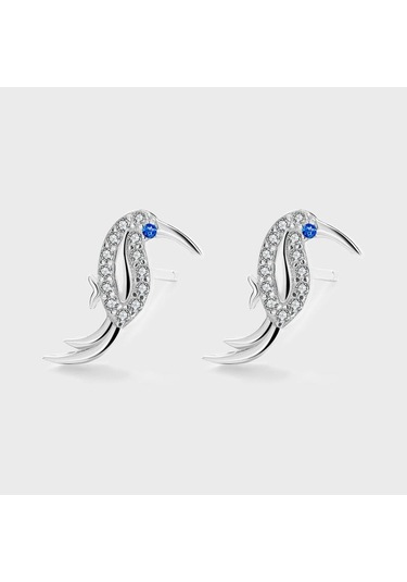 Yaratıcı Hayvan Gümüş Küpe Kadın Zamanı İçin Zarif Papağan Şekli Zirkon Küpe Parti Takı Yıldönümü Hediyesi S925 Gümüş Takı