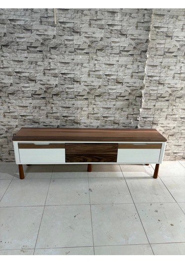 Nivemeshome Esta Ceviz-krem Tv Sehpası Ceviz-krem