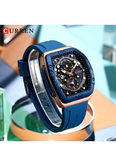 Curren 8443 Quartz Kol Saati-orjinal Kutusunda Lacivert Gold