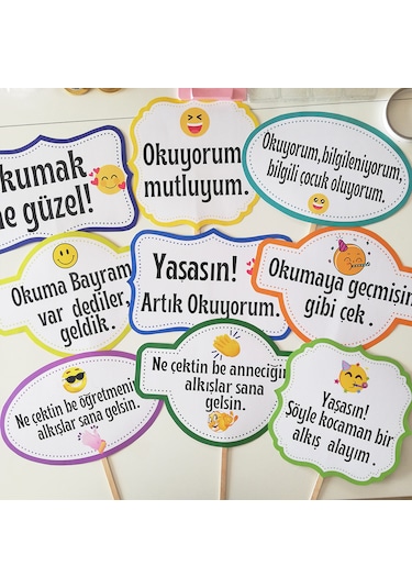 Okuma Bayramı Konuşma Balonu 14 Adet Karışık