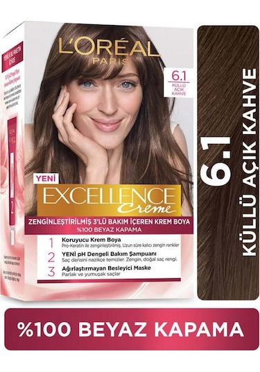 L'oréal Paris Excellence Creme Saç Boyası - 6.1 Küllü Açık Kahve