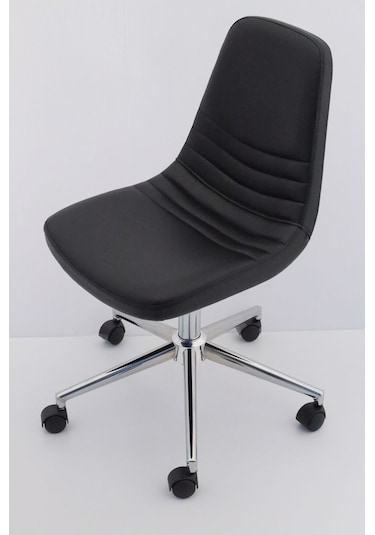 Siyah Deri Rahat Ofis Çalışma Sandalyesi