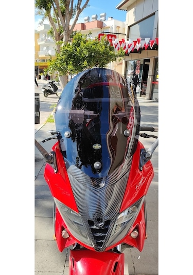 Motocam Gilera Nexus 500 Ön Cam 2004-2008 Model 58cm Siyah Renkli 4mm