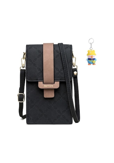 Silkroadselect Runxi Life Hall Cep Telefonu Çanta Kadın Toka Küçük Kare Çanta Omuz Crossbody Çanta Kozmetik Çanta Siyah