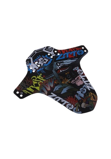 Pazly Hafif Dağ Bisikleti Çamurluğu - Ön Ve Arka Kablo Bağları İle Resimli Gösteri Çok Renkli