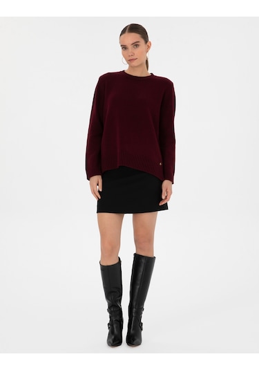 Pierre Cardin Kadın Vişne Kazak /triko 50316310-vr223 Vişne