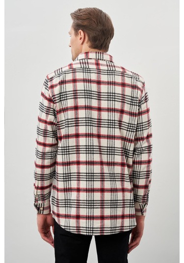 Açık Krem Yünlü Ekose Desen Yumuşak Yaka Cepsiz Uzun Kol Casual Comfort Fit Gömlek 1004245227 Açık Krem Açık Krem Yünlü Ekose Desen Yumuşak Yaka Cepsiz Uzun Kol Casual Comfort Fit Gömlek 1004245227 Açık Krem