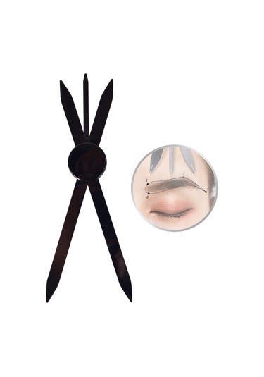 Sones Üç Noktalı Konumlandırma Dövme Ölçüm Kaş Cetveli Siyah