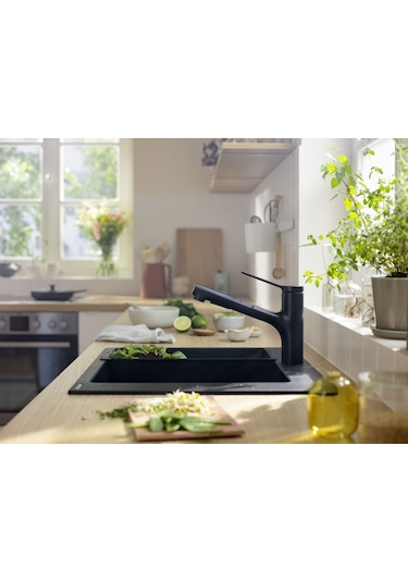 Hansgrohe Zesis M33 150 2 Jet Tek Kollu Eviye Bataryası Satin Siyah