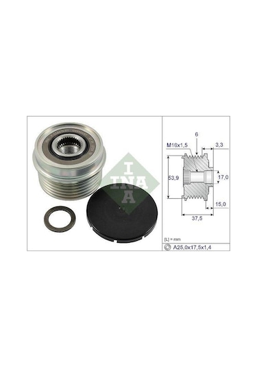 Ina Alternatör Kasnak Rulmanlı 6-kanal Ford Mondeo 2000-2007/transit 2000-2006