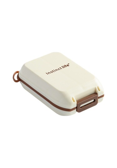 Yeiuyi7 Çift Katmanlı 6 Bölme Taşınabilir Şeffaf Hap Saklama Kutusu Beyaz