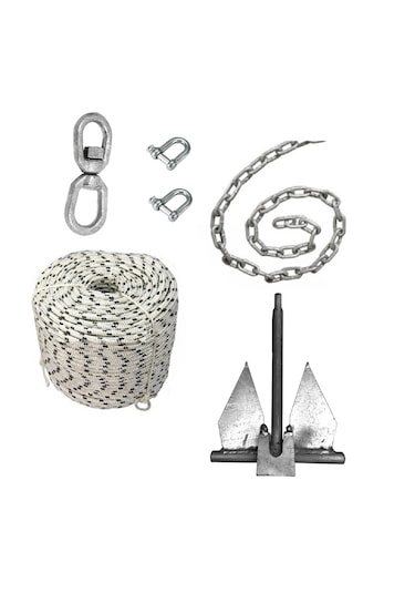 Tekne Çapa Seti. Tekne Ve Bot Çapası. Kombine Hazır Set 6kg Set