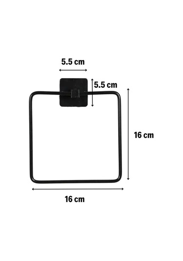 Kendiliğinden Yapışkanlı Siyah Paslanmaz Metal Kare Havluluk 4172 Çok Renkli