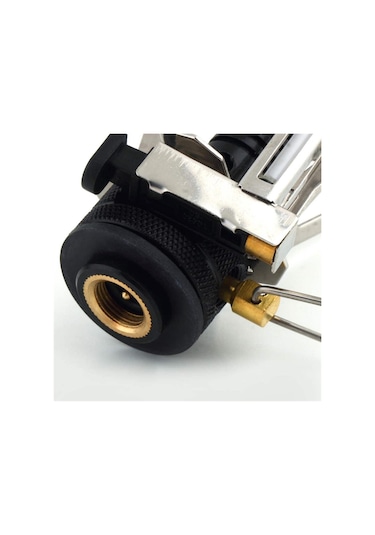 Açık Piknik Bütan Gaz Brülörü Taşınabilir Kamp Mini Çelik Soba Başlığı Siyah