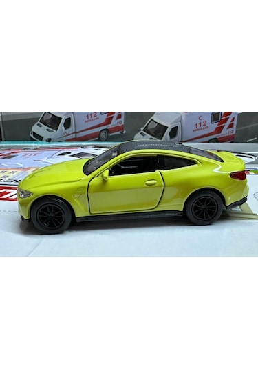 Oyuncak Metal Model Araba 1/36 Çek Bırak Bmw M4 Sarı